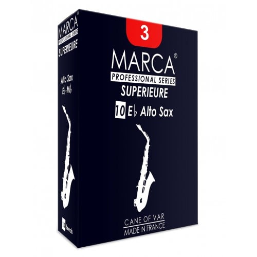 Box of 10 reeds Marca Superior Alto Saxophone strength 3.5