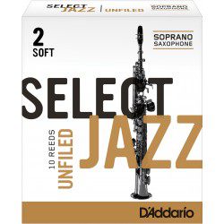 Caña Saxo Soprano Rico d'addario de jazz de la fuerza 2s suave sin archivar x10