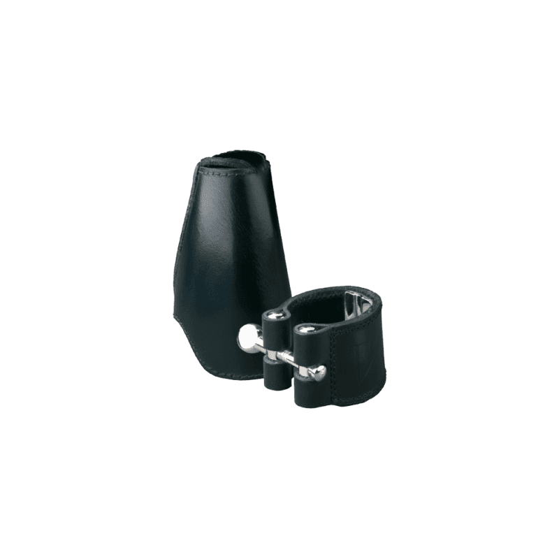 Vandoren LC24L Leather Ligature and Leather Cap for Bass Clarinet with 3 Interchangeable Pressure Plates 
