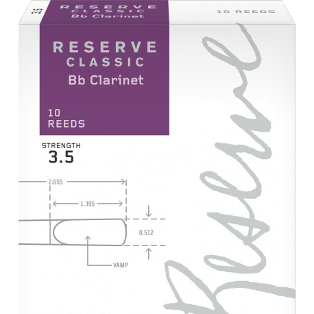 Box of 10 reeds Rico Reserve Classic Clarinette Sib/Bb force 3.5